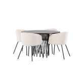 Stone, Berit Rund matgrupp Beige, Svart, Svart, Mocka, ⌀120