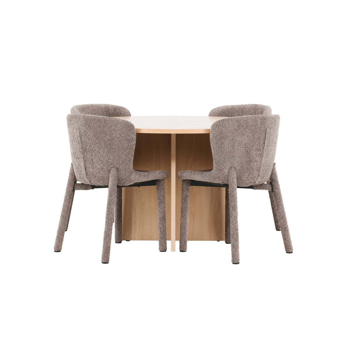Strada, Astoria Oval matgrupp Brun, Vitputsad, 4st