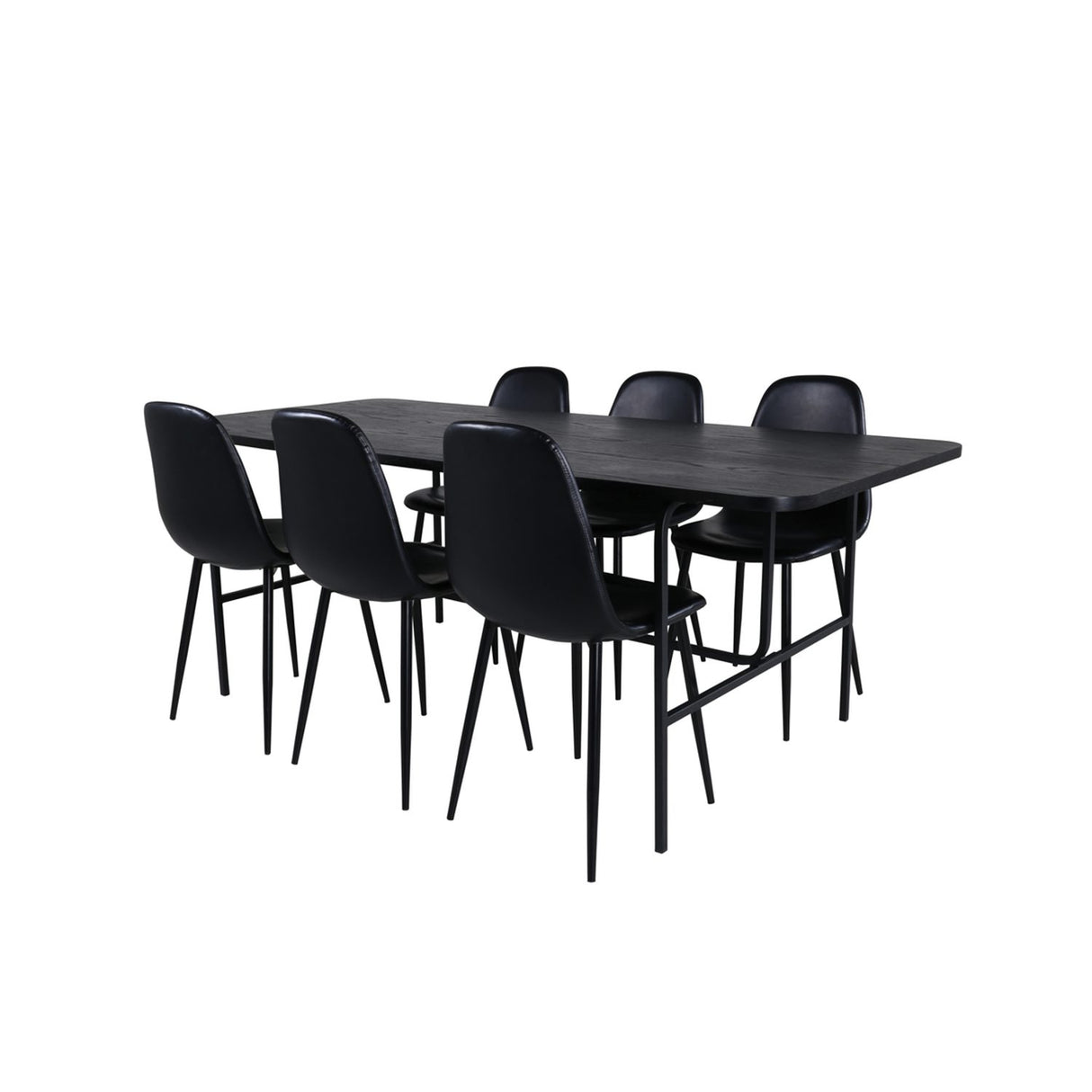Uno, Polar Rektangulär matgrupp Svart, Svart, 200 x 90