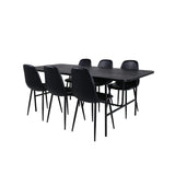 Uno, Polar Rektangulär matgrupp Svart, Svart, 200 x 90