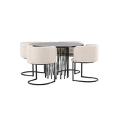 Stone, Simrishamn Rund matgrupp Beige,Svart, Svart, mocka, ⌀120
