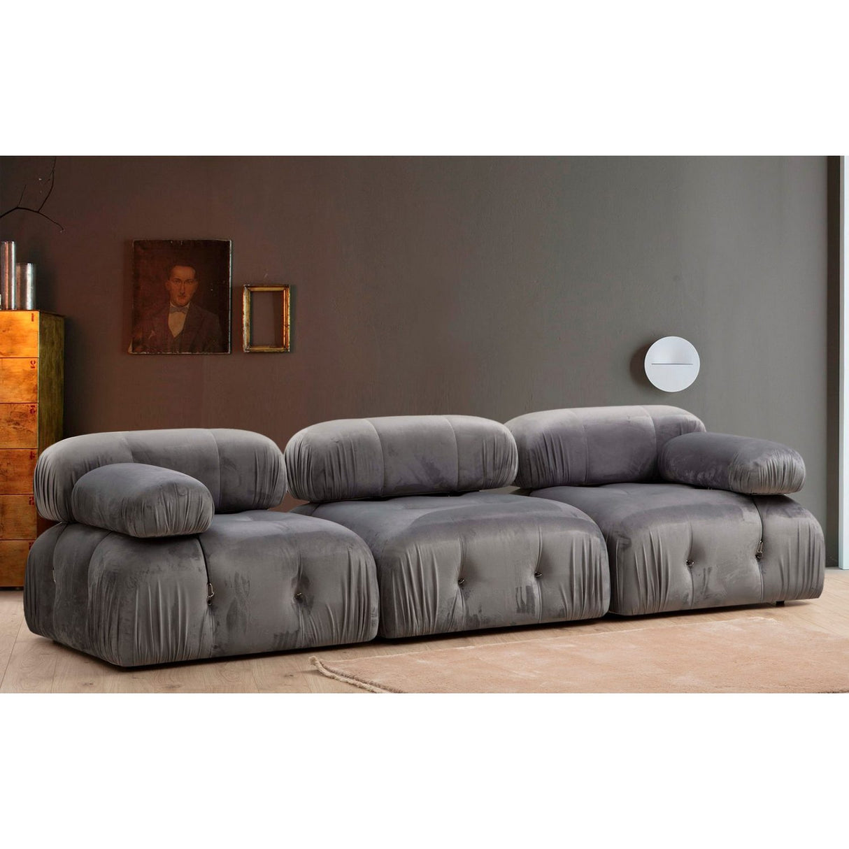 Quito 3-sits (288 x 95 x 75 cm) 3-sitssoffa Grå
