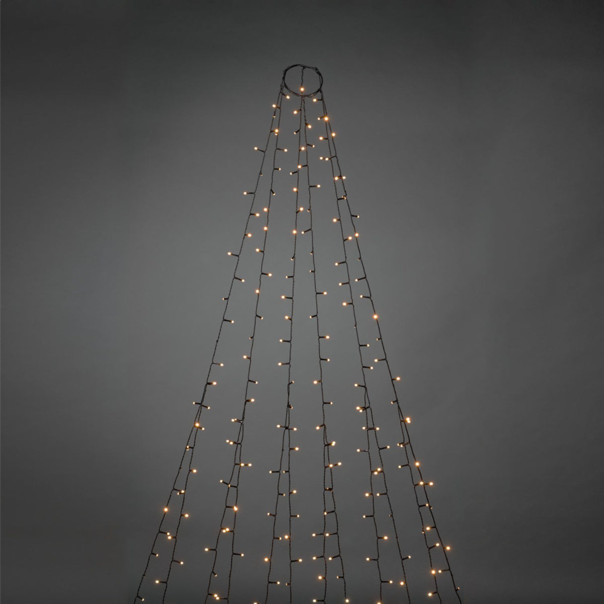 LED Frost Svart Kabel Julgransbelysning 180 cm, Amber