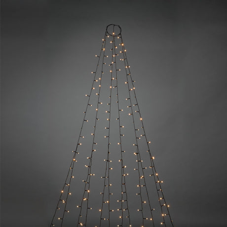 LED Frost Svart Kabel Julgransbelysning 180 cm, Amber