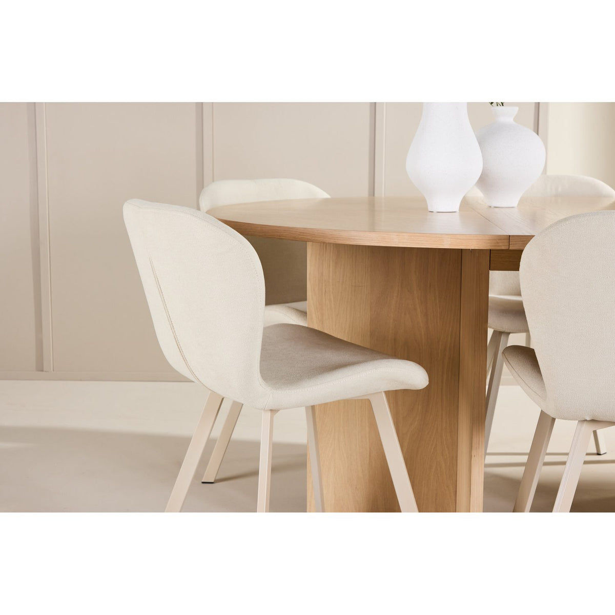 Strada, Lilja Oval matgrupp Beige, Vitpigmenterad, ⌀120
