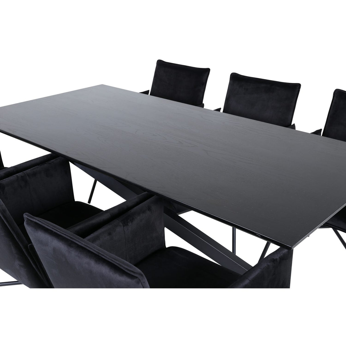 Piazza, Petra Rektangulär matgrupp Svart, Svart, 180 x 90