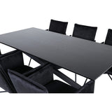 Piazza, Petra Rektangulär matgrupp Svart, Svart, 180 x 90