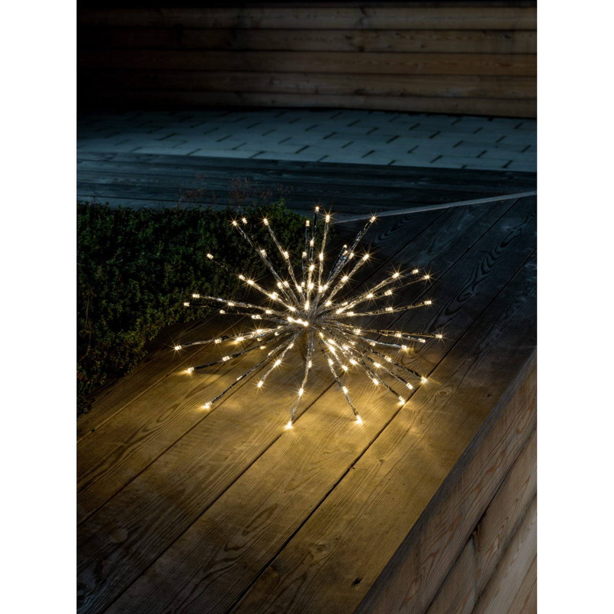 Dekorationsboll Spröt LED 40 cm Julstjärna Utomhus Silver