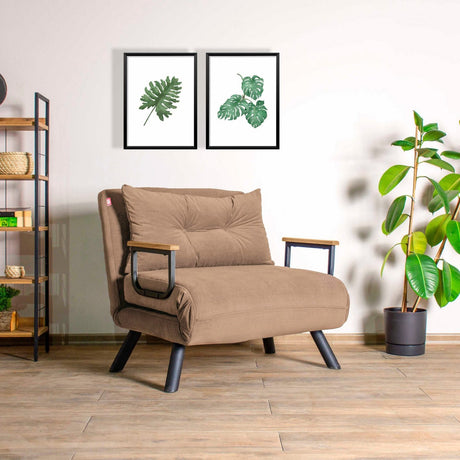 Freetown Single (26 x 120 x 60 cm) 1-sits bäddsoffa Ljusbrun