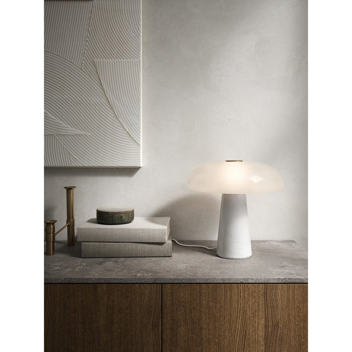 Glossy Bordslampa Opal Vit