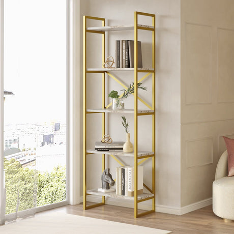 Asmara Bokhylla Marmor / Guld