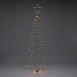 Metall med toppstjärna 210cm 145 LED Gran med Belysning Mässing