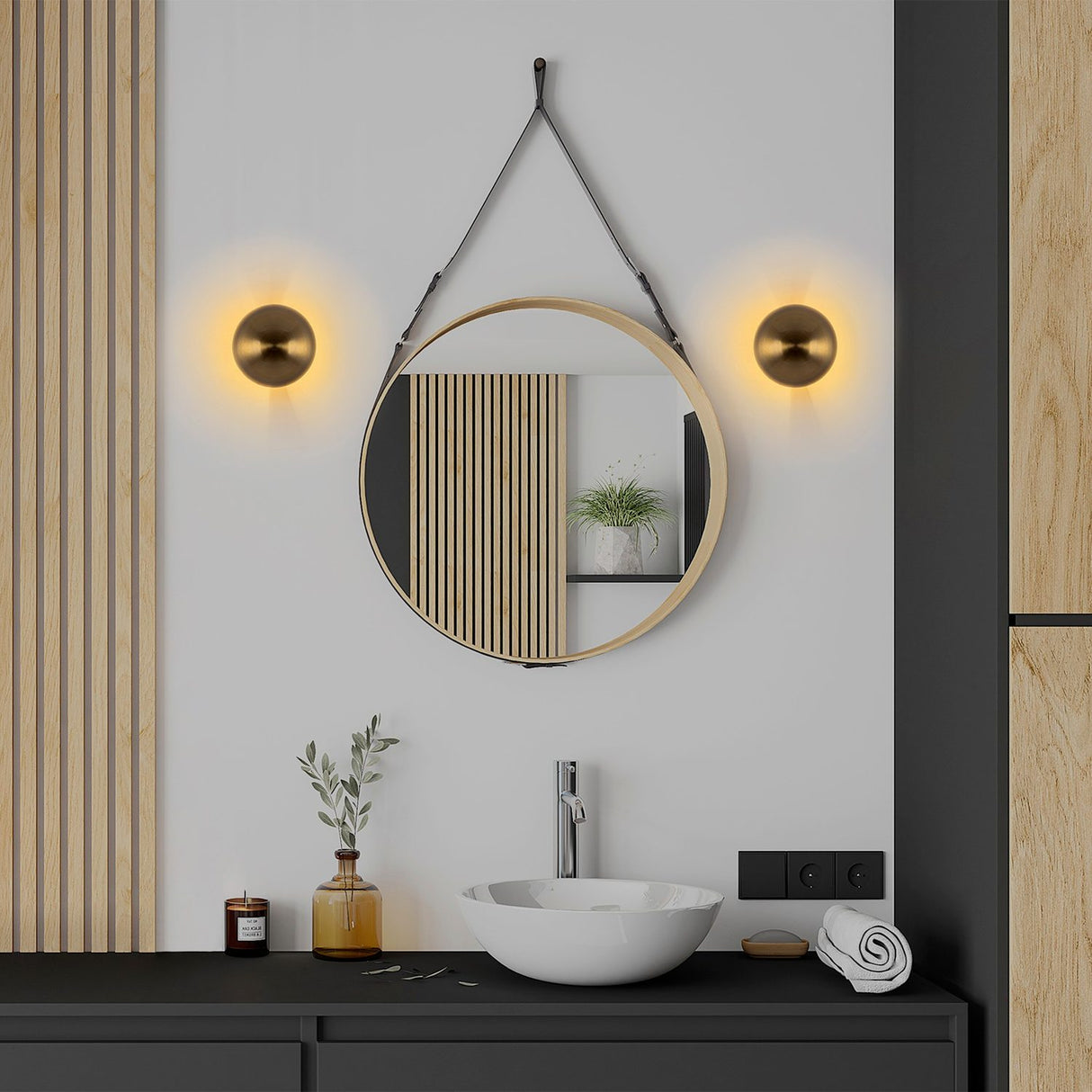 Cajo Vägglampa Guld 16 cm