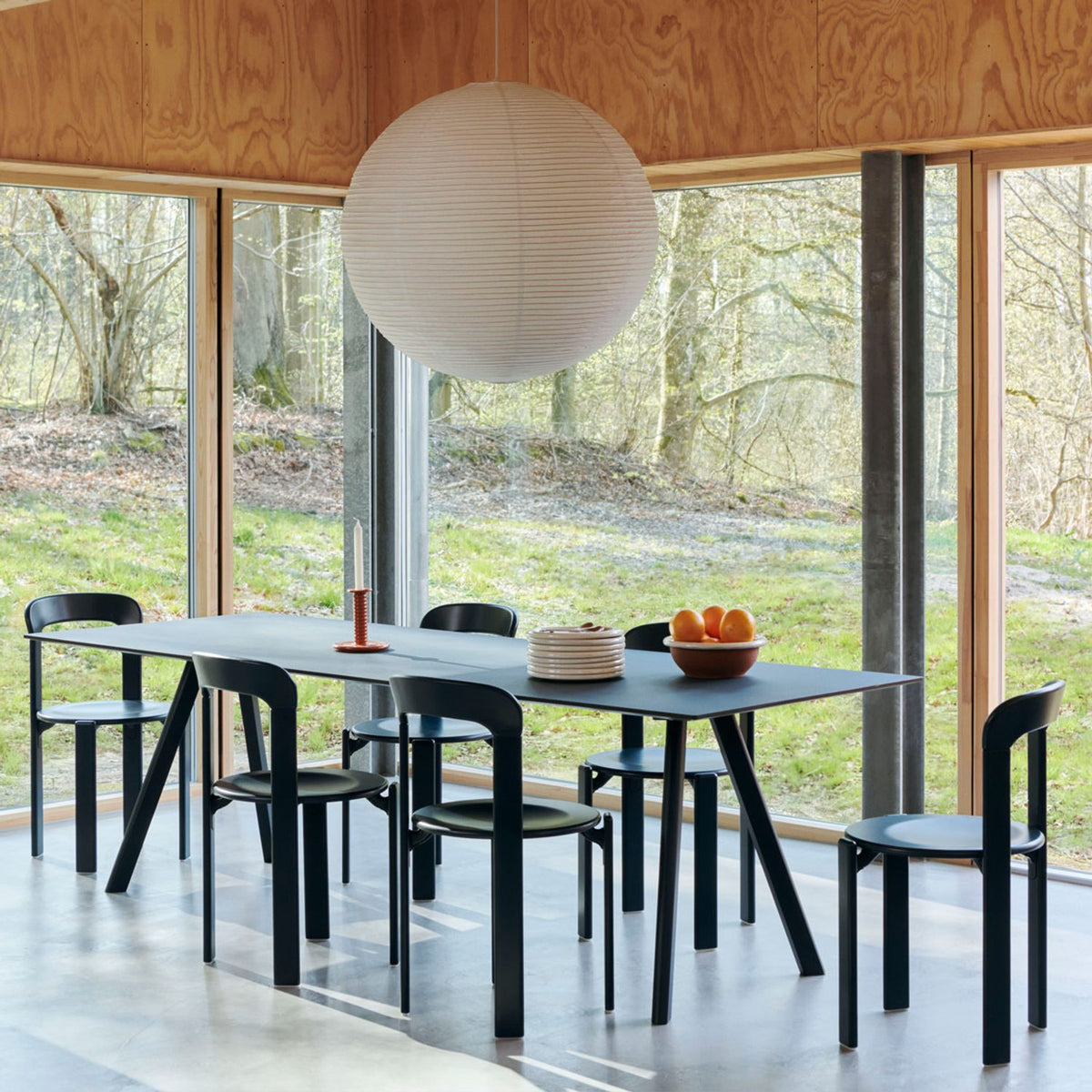 CPH 30 L250 × B90 × H74 cm Matbord Black – linoleum, Black – massiv ek med vattenbaserad lack