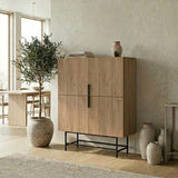 Edinburgh (100 x 128 x 40 cm) Sideboard Naturlig ek svart