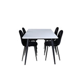 Jimmy, Polar Rektangulär matgrupp Svart, Svart, vit, 150 x 90