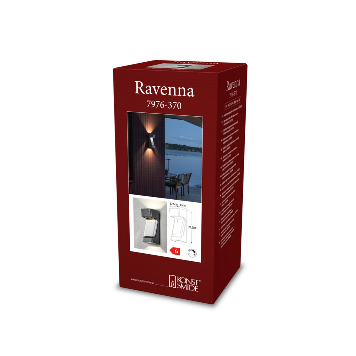 Ravenna HP-LED 3x4W Vägglampa Ute Antracit