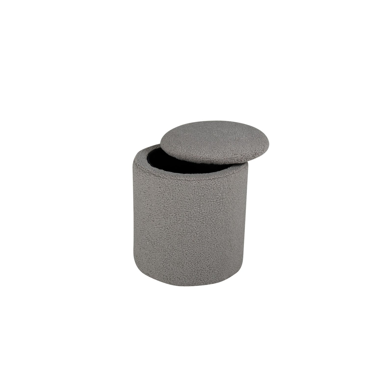 Limpen Puff Grå, Polyester teddy