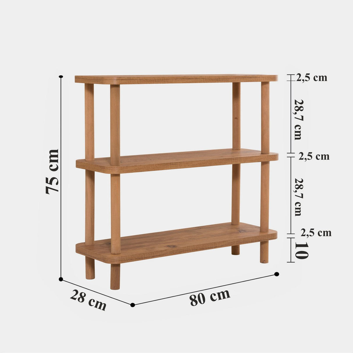 Step (80 x 75 x 28 cm) Bokhylla Atlantic Pine