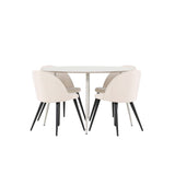 Plaza, Sammet Rund matgrupp Beige,Svart, Beige, ⌀120