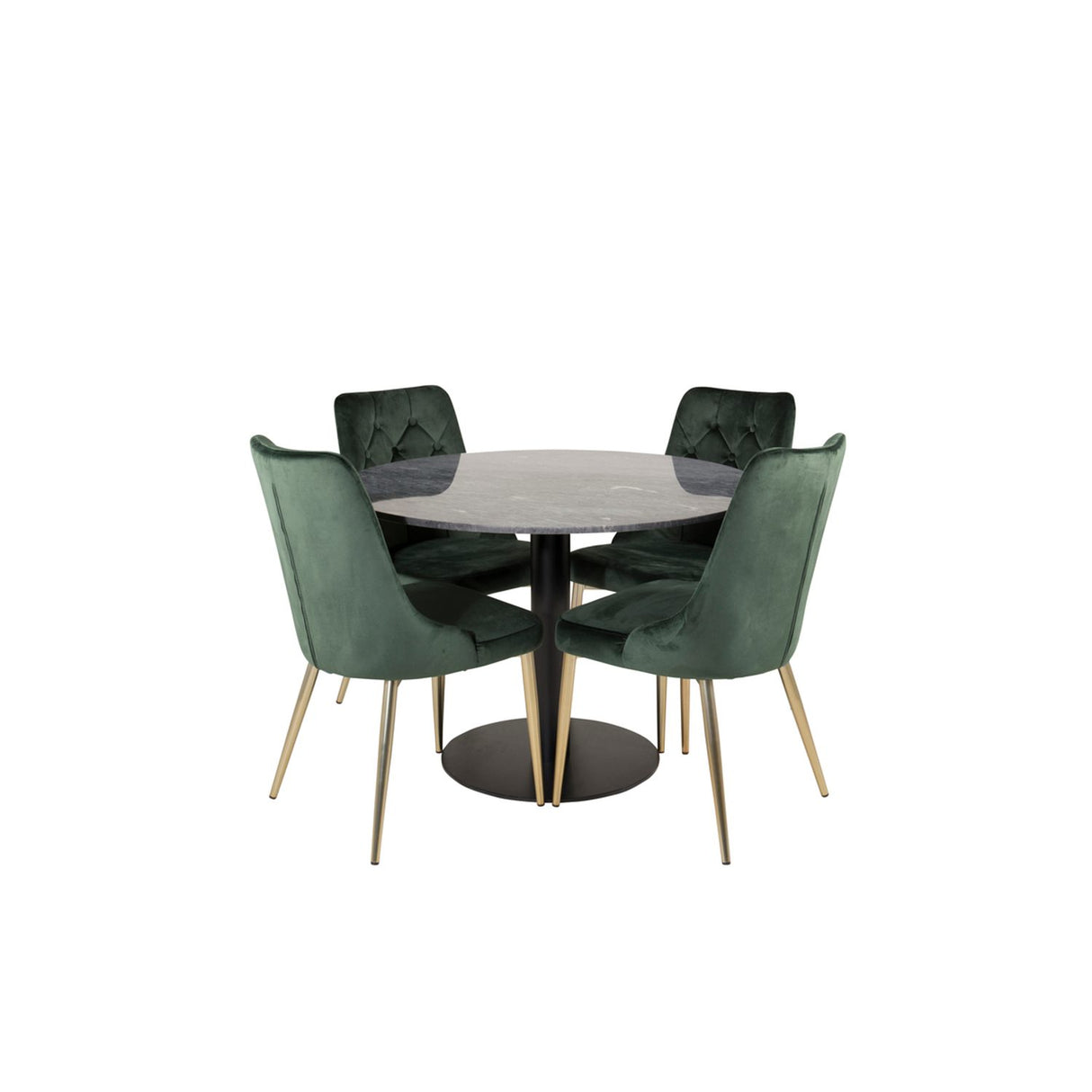 Estelle, Velvet Deluxe Rund matgrupp Svart
