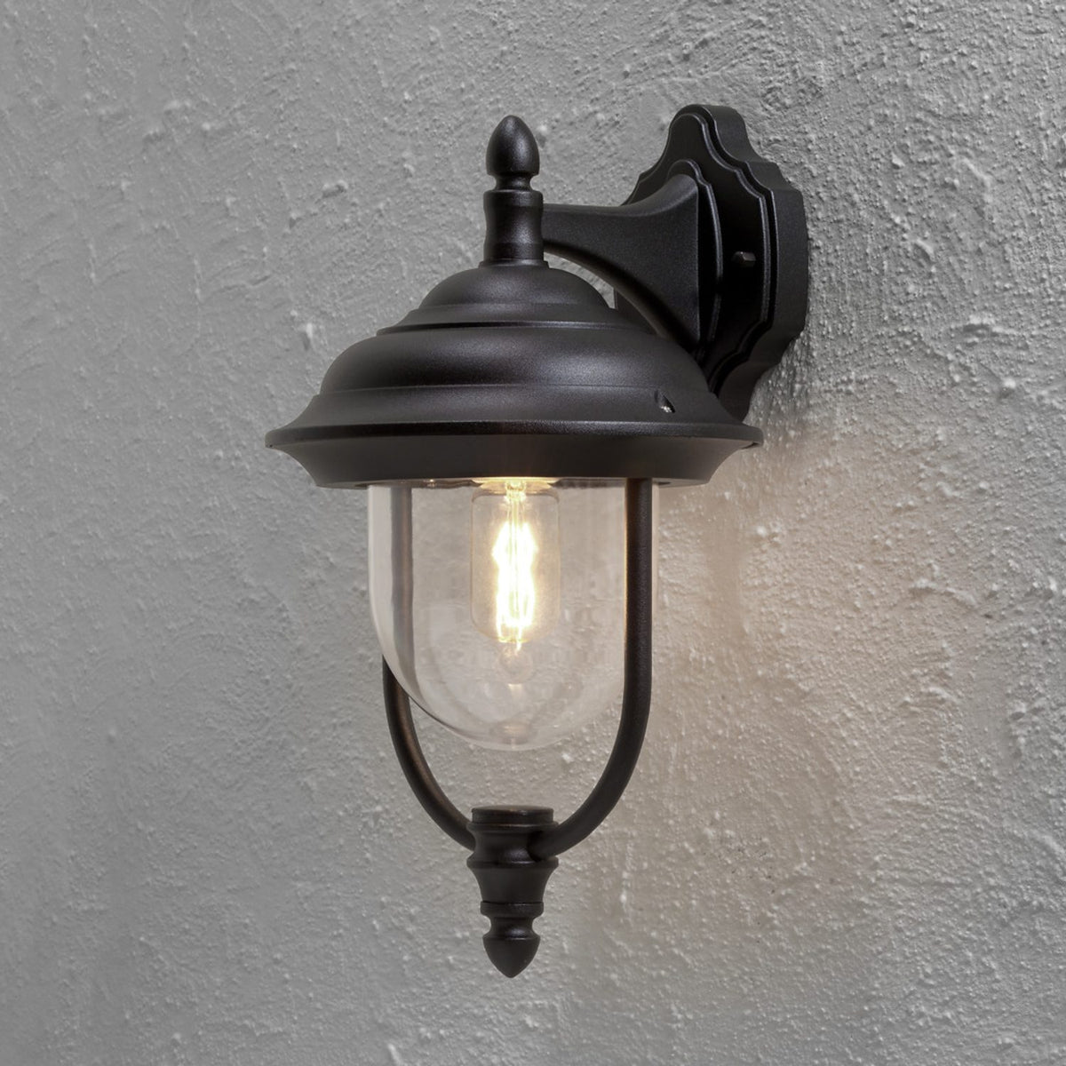 Parma E27 Vägglampa Ute Ned, Svart