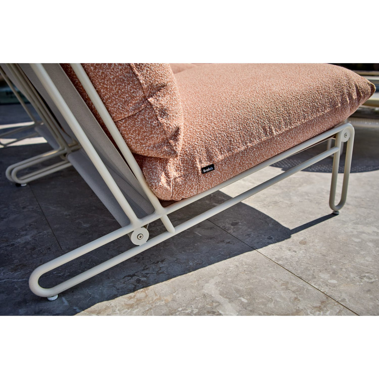 Blixt Loungefåtölj Pearl White/Teddy Orange