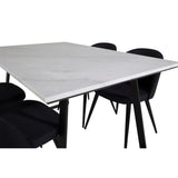Estelle, Velvet Rektangulär matgrupp Svart, Svart, vit, 140 x 90