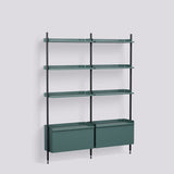 Pier System 132 2 sektioner 162 × 34 × 209 cm Hyllsystem PS Blue, Black – anodiserad aluminium