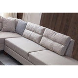 Porto (230 x 90 x 150 cm) Hörnsoffa-bäddsoffa Creme, Vänster
