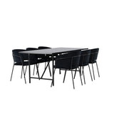 Astrid, Selma Rektangulär matgrupp Svart, Svart, 200 x 90