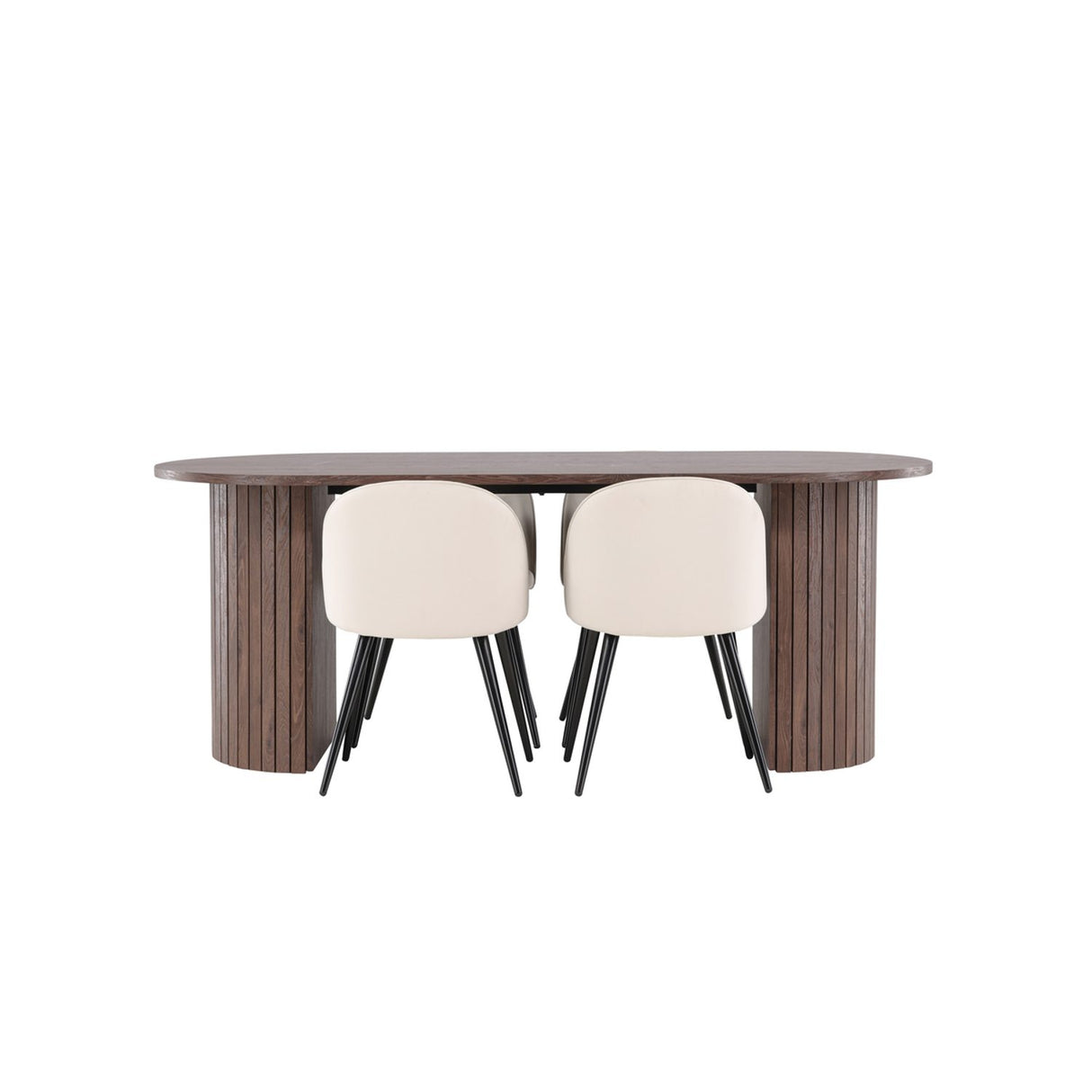 Härön, Velvet Ovalt matgrupp Beige,Svart, Mocka, 200 x 90