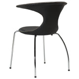 Flair Stol Black Leather, Chrome