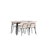 Tempe, Chico Rektangulär matgrupp Vit, Valnöt, 140 x 80