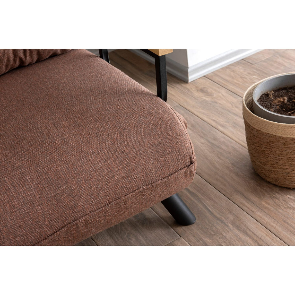Hanoi Enkel lampa (26 x 120 x 60 cm) Brun 1-sits bäddsoffa