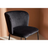 Edina Matstol Svart, Polyestersammet, 60 x 77 x 53