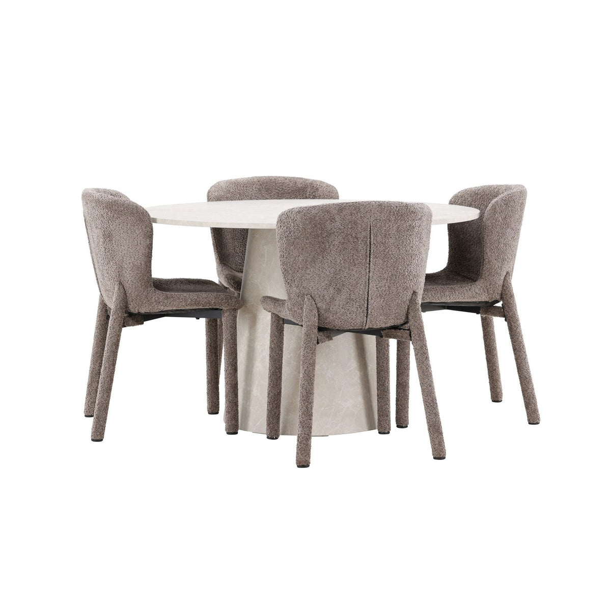 Lanzo, Astoria Runt matgrupp Brun, Beige, 4st