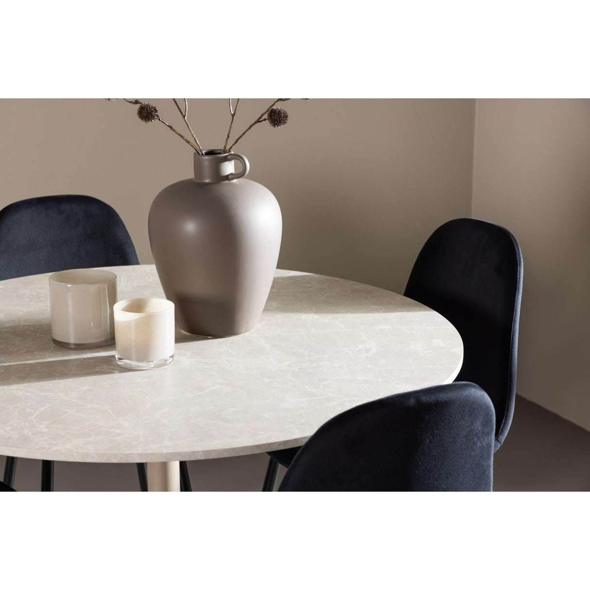 Lycke, Polar Rund matgrupp Svart, Beige, ⌀110