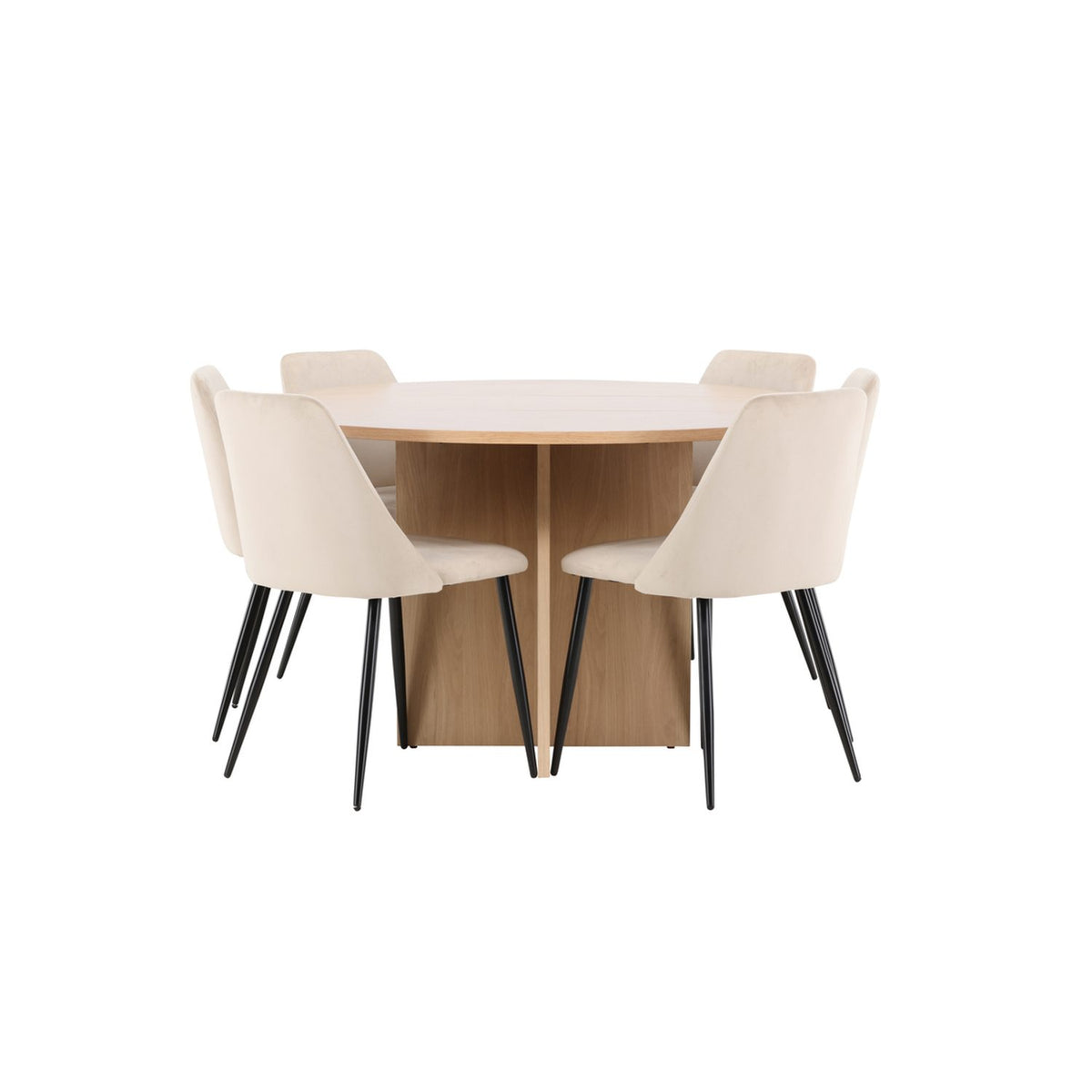 Strada, Night Oval matgrupp Beige,Svart, Vitpigmenterad, ⌀120
