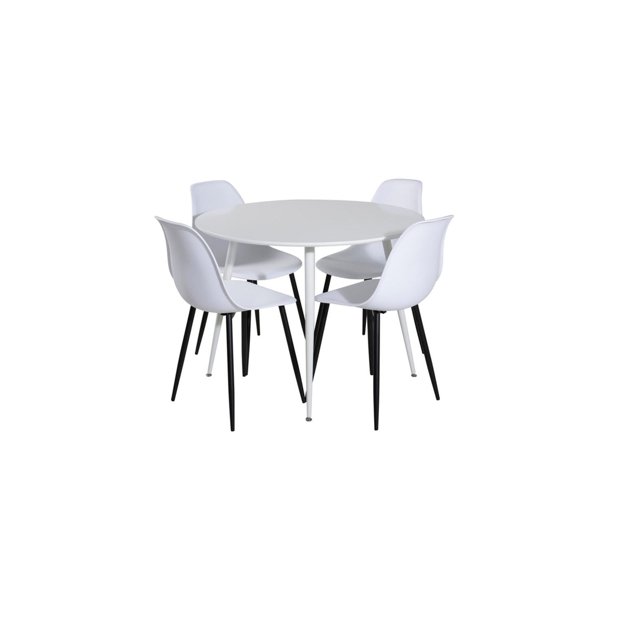 Plaza, Polar Rund matgrupp Svart,Vitt, Vit, ⌀100