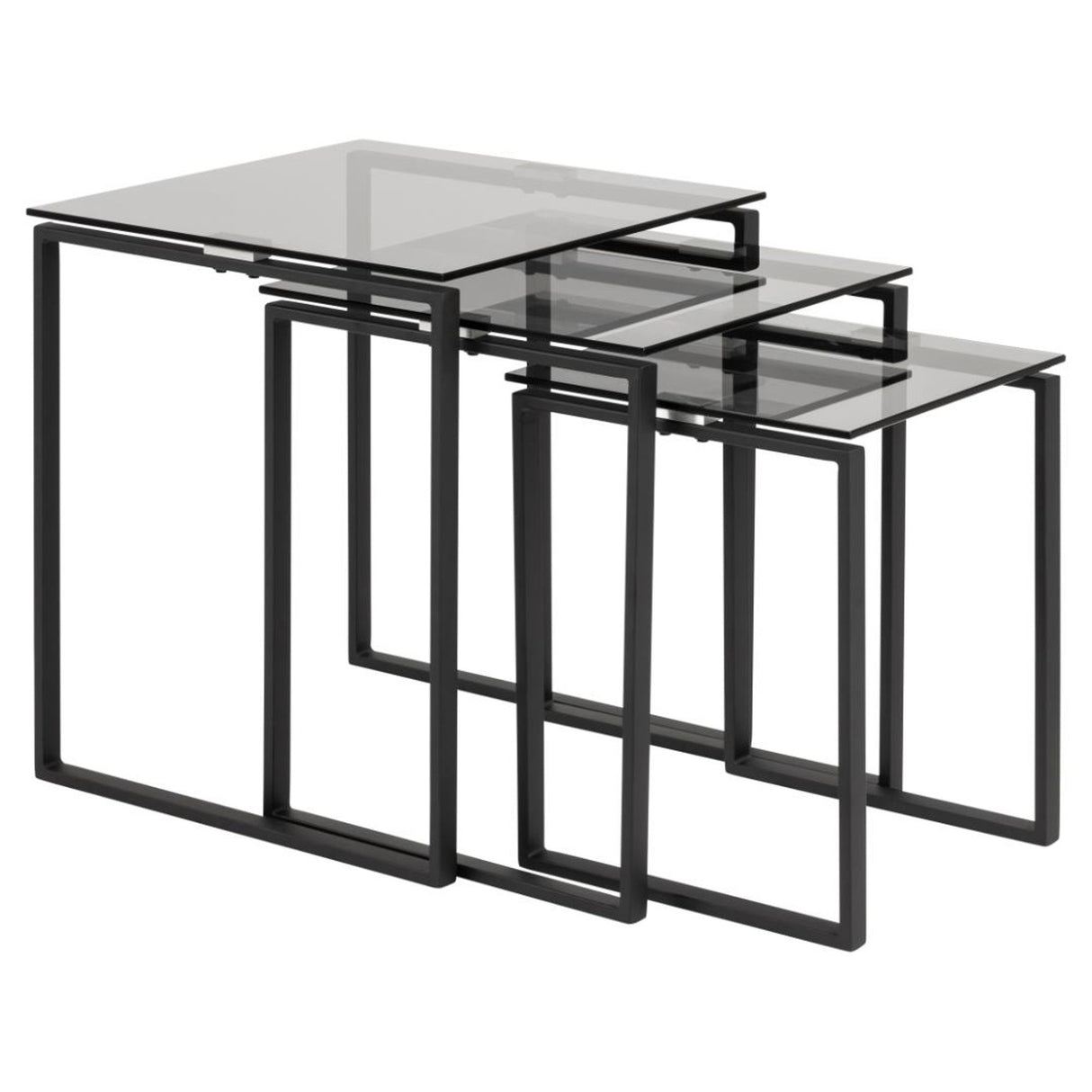 Katrine Satsbord Glas-top 55x50x50 cm Krom/Klar