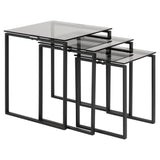 Katrine Satsbord Glas-top 55x50x50 cm Krom/Klar