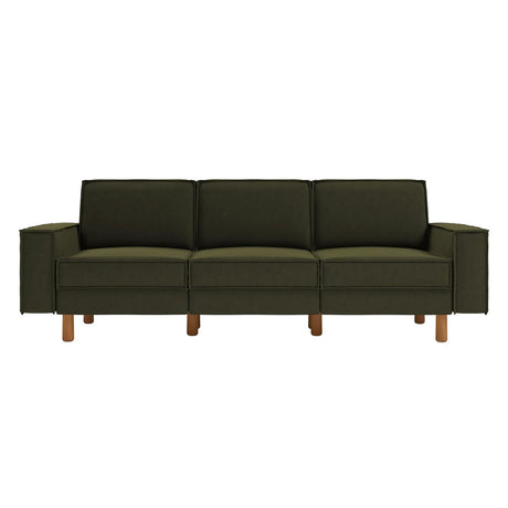 Tucson Extra (238 x 89 x 87 cm) 3-sitssoffa Olivgrön valnöt
