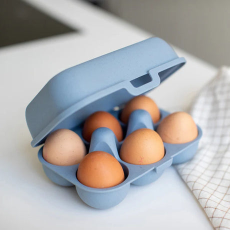 Eggs to go mini äggbox för 6 ägg nature Egg Box Flower Blue