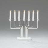 7 Ljus Metall 37 cm Elljusstake Vit