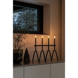 4 Ljus LED Svart Metall med Dimmer Elljusstake Liten