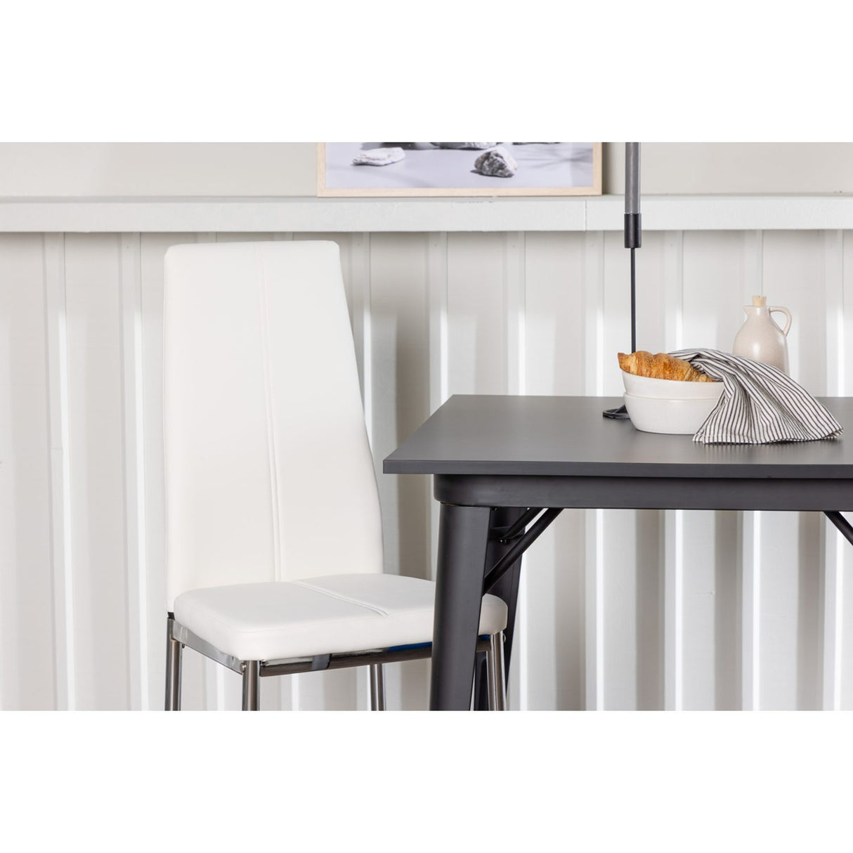 Tempe, Pastill Rektangulär matgrupp Silver,Vitt, Svart, 80 x 80