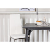 Tempe, Pastill Rektangulär matgrupp Silver,Vitt, Svart, 80 x 80