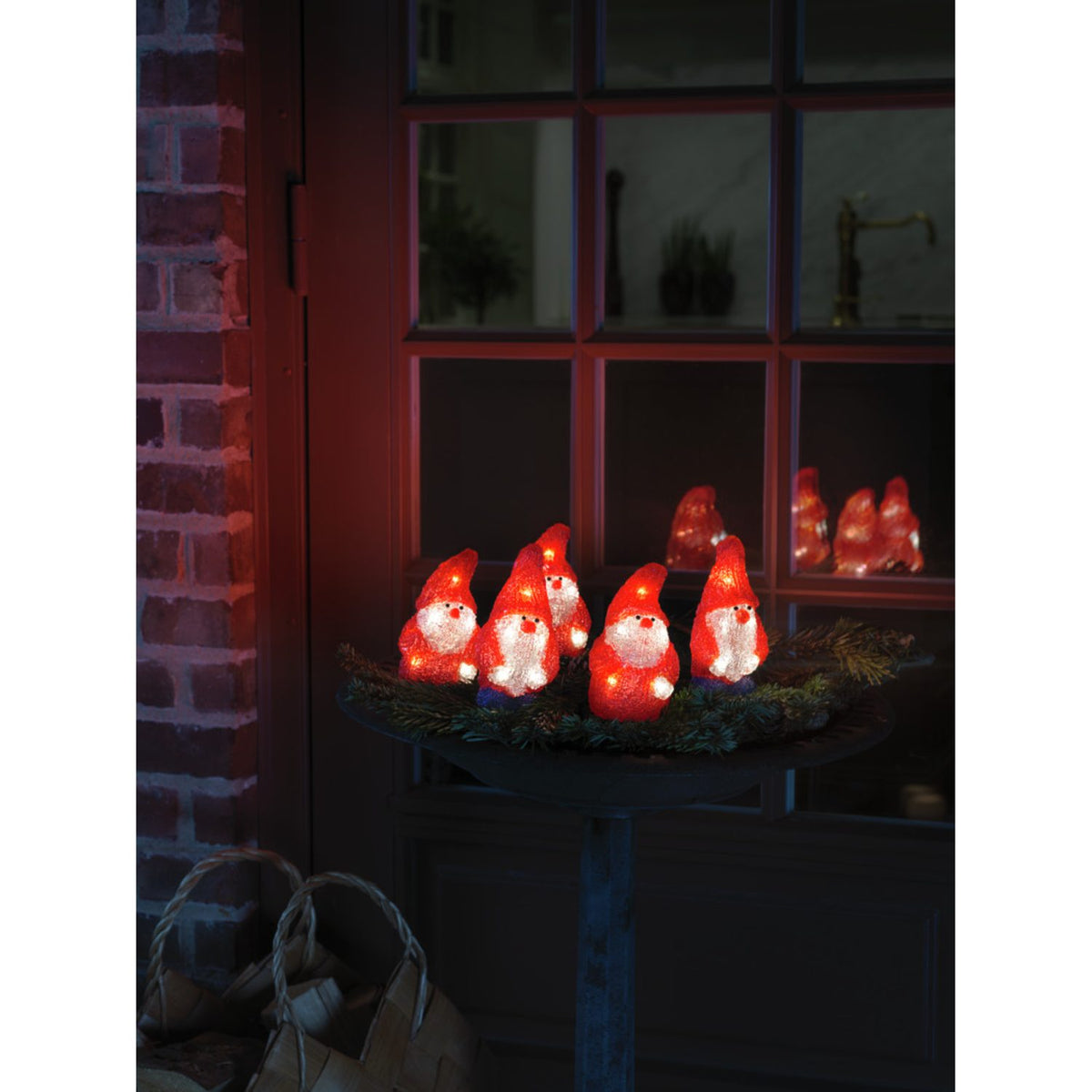 Tomtar akryl 5st 40 LED 13.5 cm Ljusdekoration Ute
