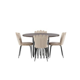 Stone, Limhamn Rund matgrupp Beige,Svart, Svart, mocka, ⌀120